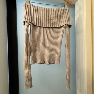 Off-the-Shoulder Ribbed Knit Sweater Size XL Madden Girl